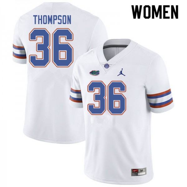 Jordan Brand Women #36 Trey Thompson Florida Gators College Football Jersey White